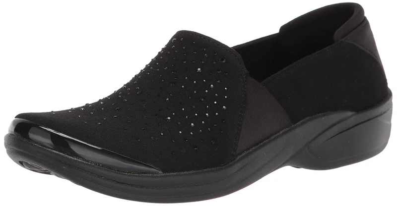 BZees Women's Poppyseed Loafer, Black Rhinestone, 6 UK