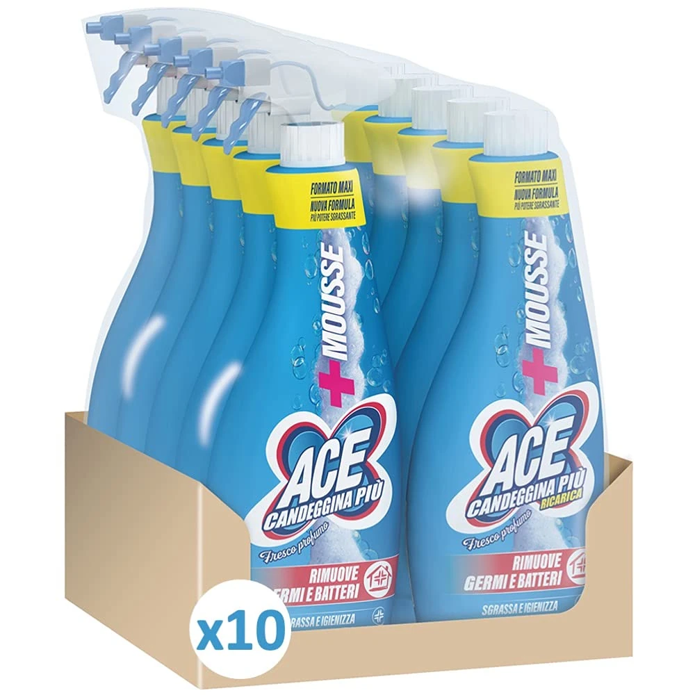 Ace Bleach Spray Mousse Floral Harmonies + Refill - Box of 5 Packs, 2 x 800 ml