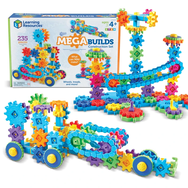 Learning Resources Gears! Gears! Gears! Mega Builds, STEM Gears Building Set, 235 Pieces, Ages 4+