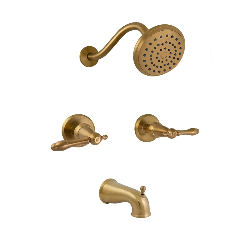 Design House 595728 Plumbing Oakmont Bath and Shower Trim with Valve, Brushed Gold