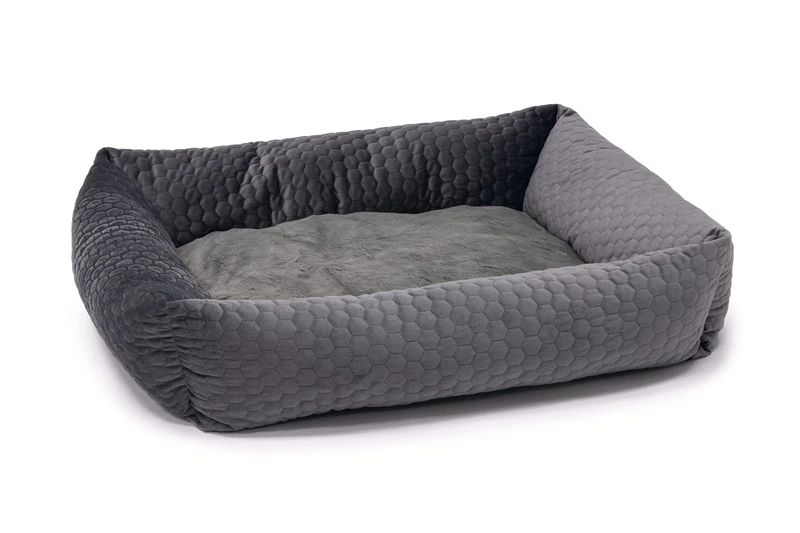 Karlie Velvet bed (L x W x H): 80 x 70 x 22 cm, dark grey