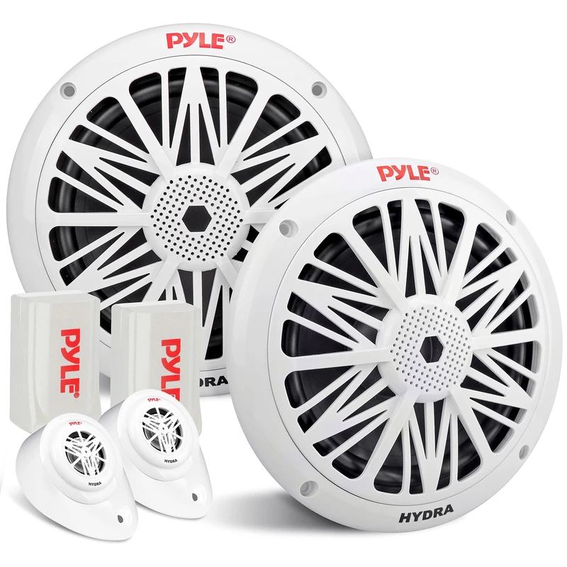 Pyle Marine Speakers 6.5 Inch Component Pair – 200W 2 Way Water Resistant