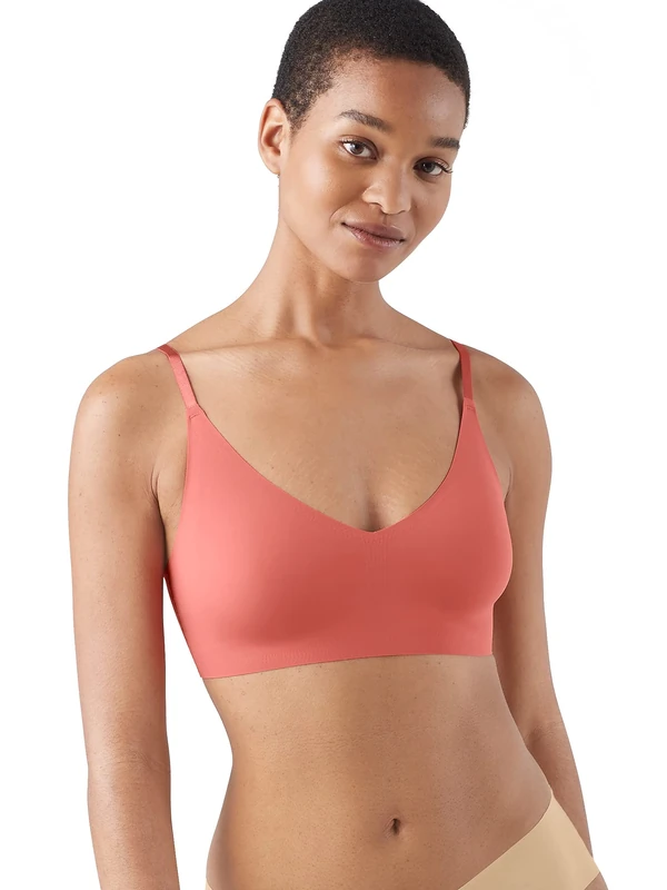 True & Co Women's True Body Triangle Convertible Straps Bra, Desert Rose, XS