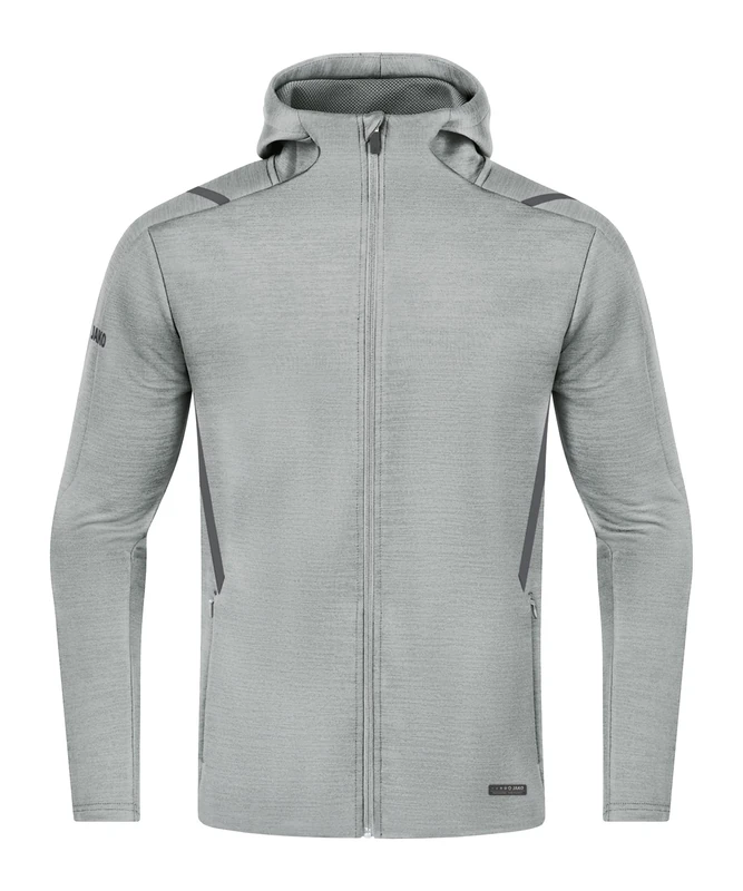 JAKO Men's Challenge Leisure Jacket with Hood, Light Grey Mottled/Anthracite Light, M