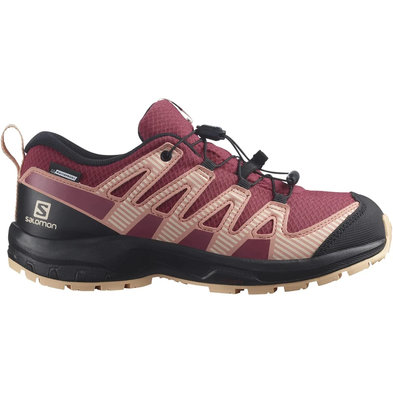 Salomon XA Pro V8 Climasalomon Waterproof Kids Outdoor Shoes, Precise fit, All-Terrain Grip, and Sporty Look, Earth Red, 2.5