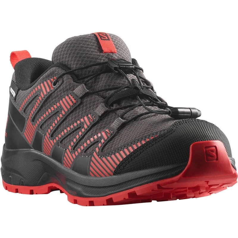 Salomon XA Pro V8 Climasalomon Waterproof Kids Outdoor Shoes, Precise fit, All-Terrain Grip, and Sporty Look, Magnet, 12-K