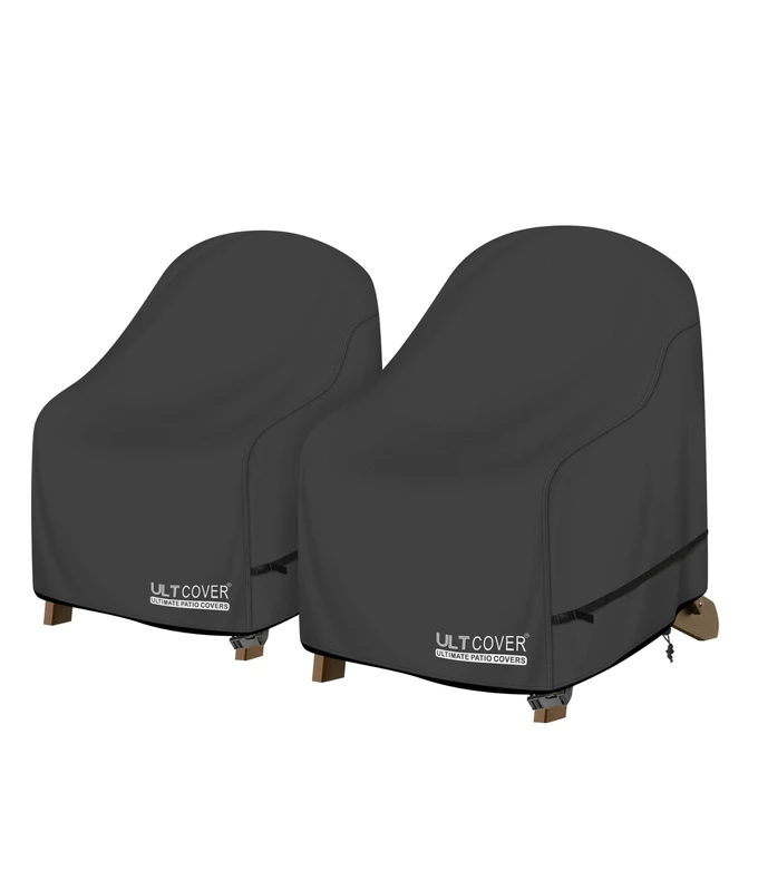 ULTCOVER Adirondack Waterproof Patio Chair Covers Outdoor Chair Covers for Up to 28" W x 31" D x 36" H, Set of 2, Black