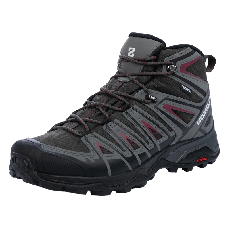 Salomon Men's X Ultra Pioneer Mid Climasalomon Waterproof Climbing Shoe,Peat/Quiet Shade/Biking Red,9 UK