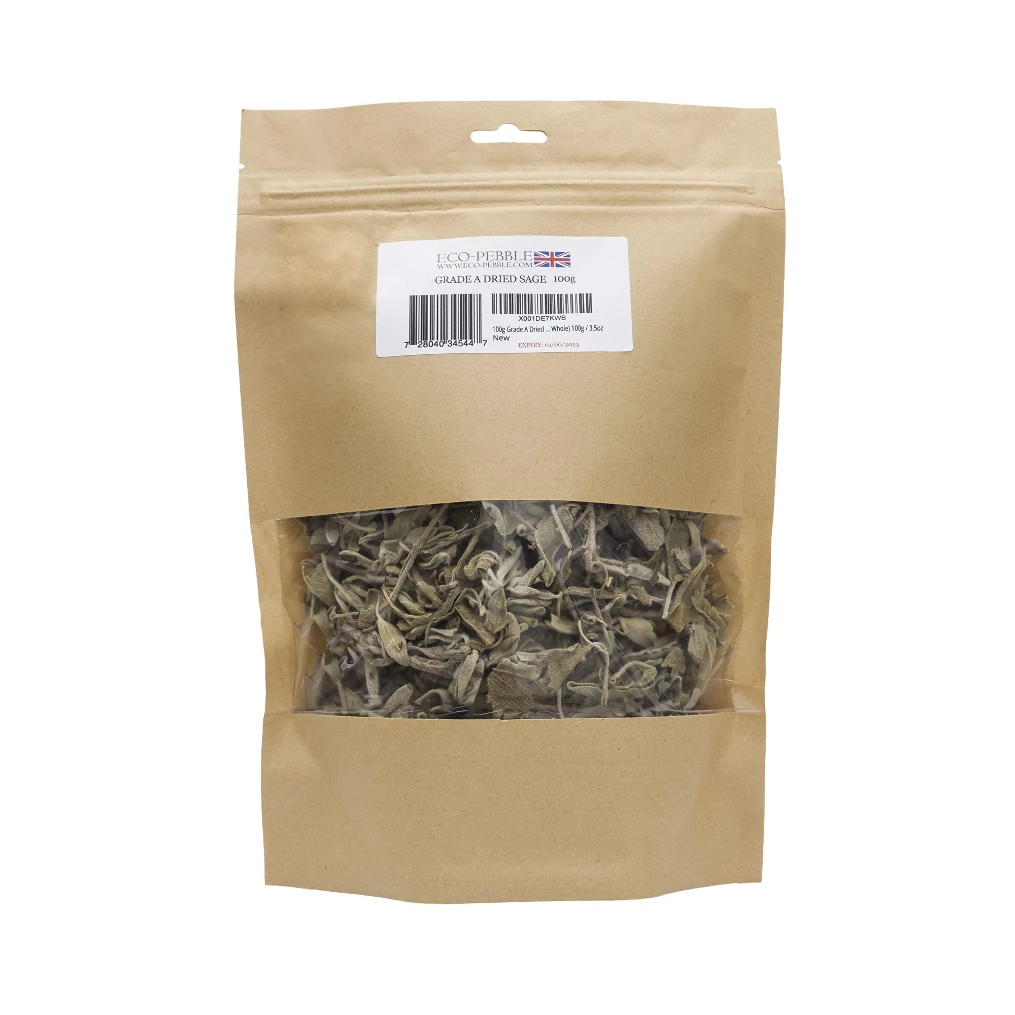 100g Grade A Dried Sage (Handpicked and Whole) 100g / 3.5oz by Eco-Pebble