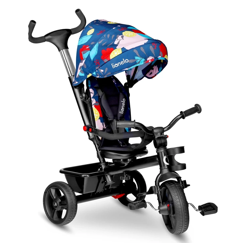 Lionelo HAARI 2in1 Kids trike & Stroller for 1-5 years old, Tricycle with 360° Rotating Seat, Adjustable Parent Steering Handle, Grows with Child, Free-Wheel with Footrest Mode, Canopy & CupHolder