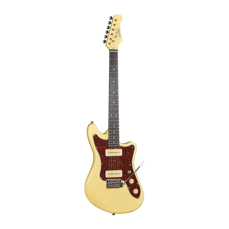 EKO Guitars - Camaro VR 2 90, Electric Guitar, Poplar Body, Maple Neck and WPC Resin Fingerboard, 2 P-90 Pickups, 3-Way Toggle Switch, Volume and Tone Controls, Cream - Image 1