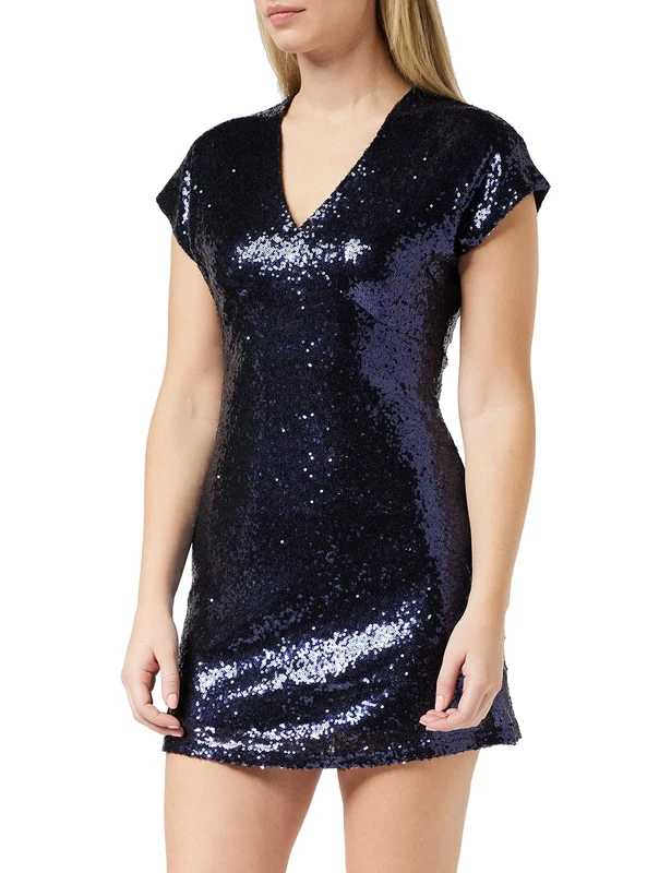 Louche Jaska Kimono Sleeve V Neck mini Dress, Navy, Size 12 - Image 1