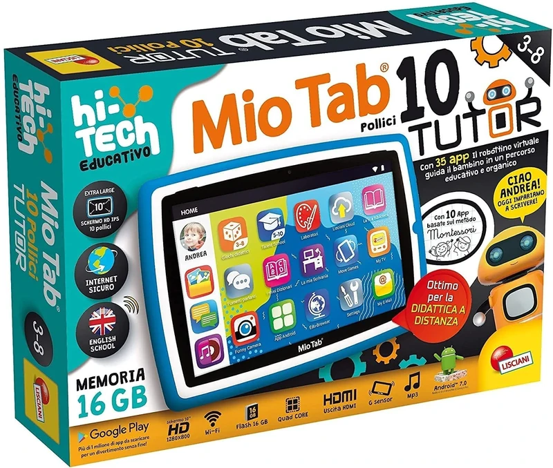 Liscianigiochi Mio Tab 10" Tutor Xl 2021, Multicoloured, 44 x 31 x 8 cm; 500 grams, 89062