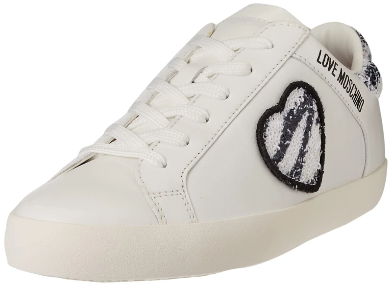 Love Moschino Women's Nuova pre-Collezione Primavera Estate 2022 Gymnastics Shoe, Bianco, 5 UK