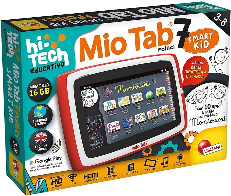 Lisciani Giochi Mio Tab 7 Inch Smart Kid 2021, Multicoloured, 89048