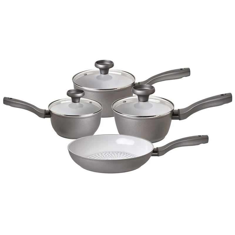 Prestige Earth Pan Non Stick Ceramic Pan Set of 4 - Non Toxic Cookware Set, Induction Ready, Dishwasher Safe, Made in Italy