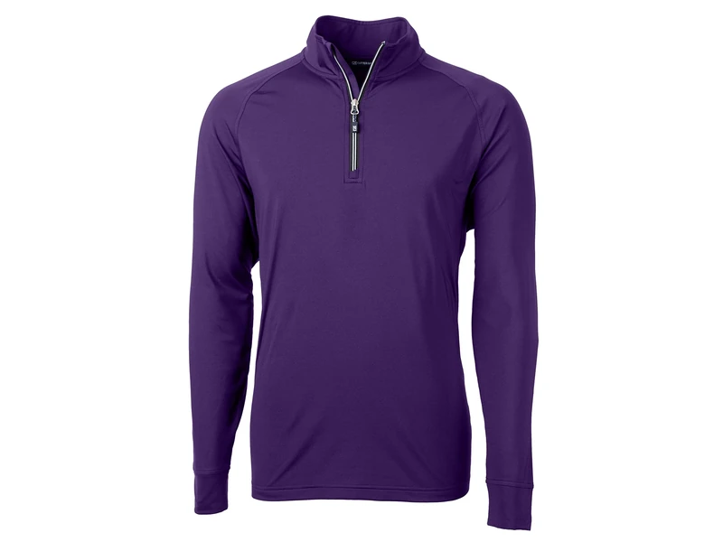 Cutter & Buck Men's Long Sleeve Adapt Eco Knit Quarter Zip Pullover, College Purple, M
