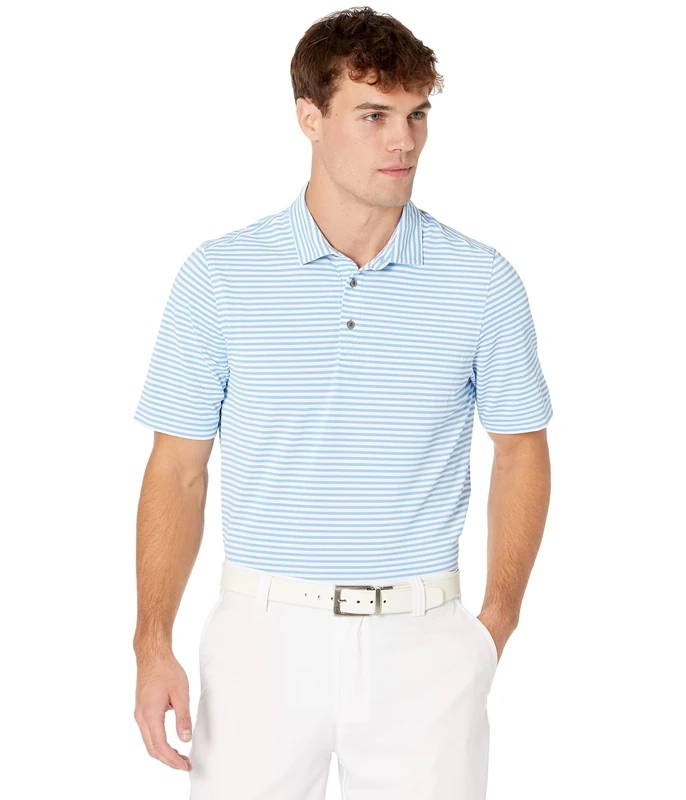 Cutter & Buck Men's Short Sleeve Virtue Eco Pique Stripe Recycled Polo Shirt, Atlas, XXXL - Image 1