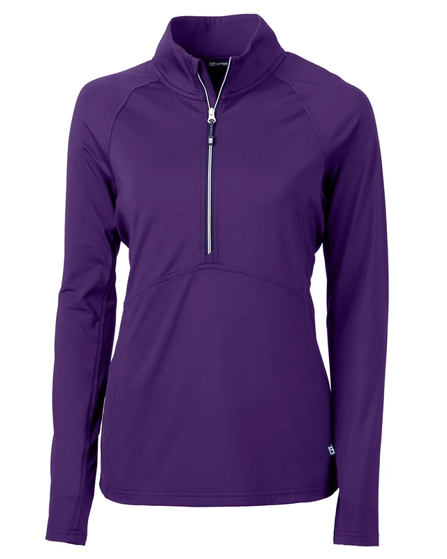 Cutter & Buck Women's Long Sleeve Adapt Eco Knit Half Zip Pullover Shirt, College Purple, XX-Large