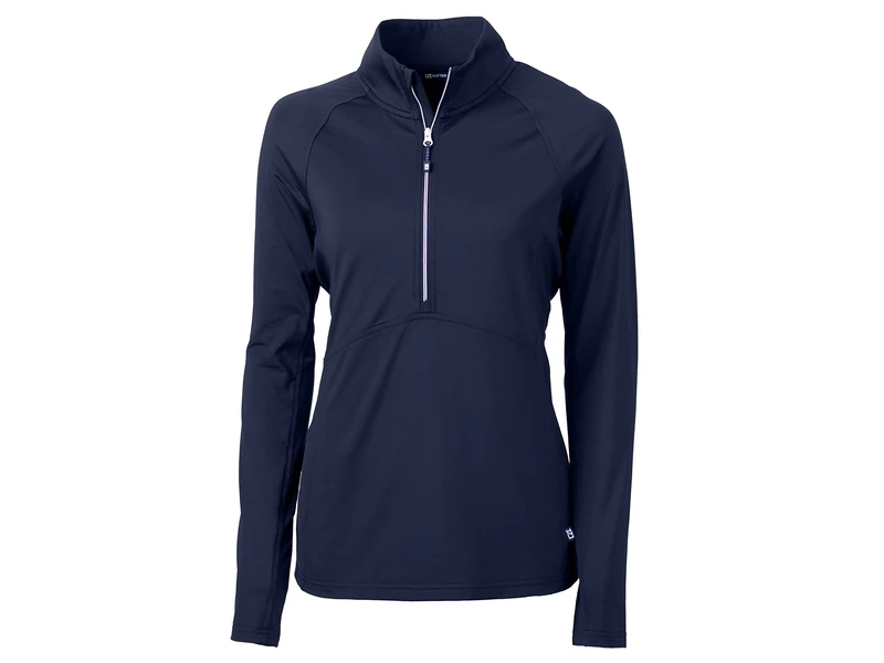 Cutter & Buck Women's Long Sleeve Adapt Eco Knit Half Zip Pullover Shirt, Navy Blue, X-Small