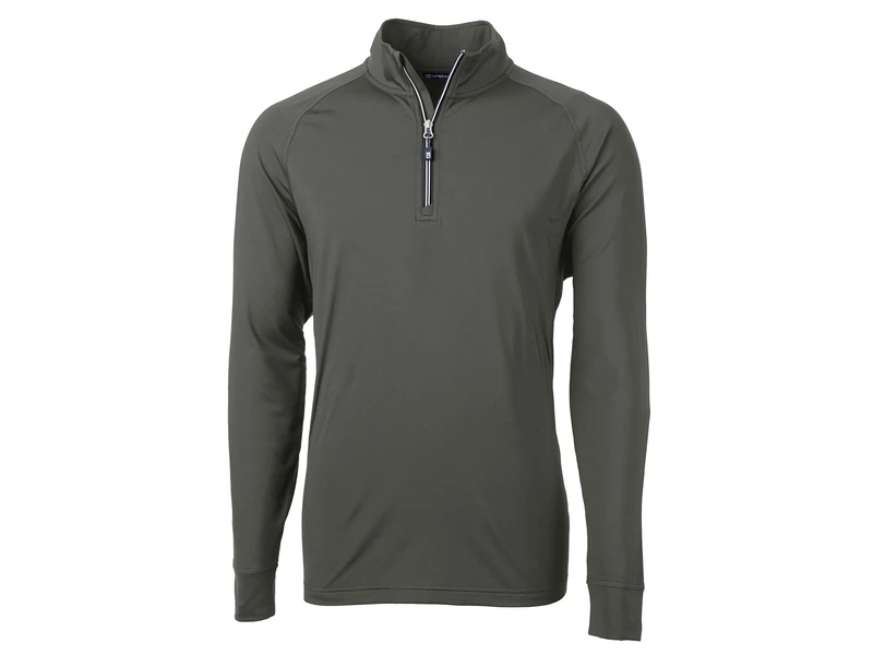 Cutter & Buck Men's Long Sleeve Adapt Eco Knit Quarter Zip Pullover Shirt, Polished, Large Tall