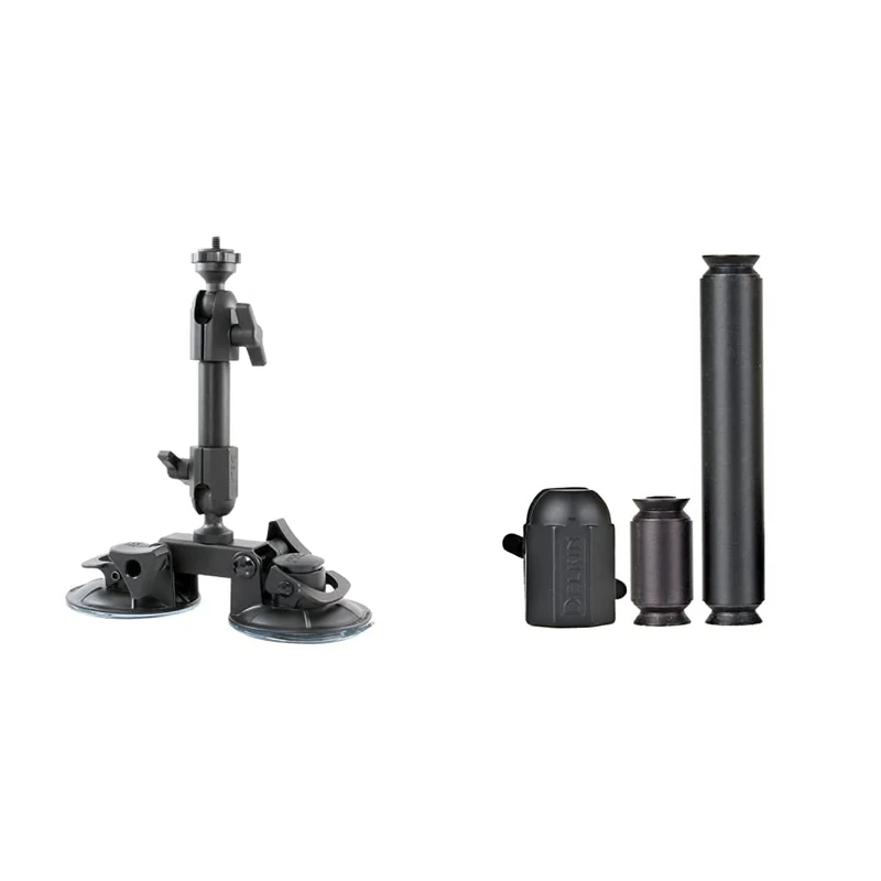 Delkin Fat Gecko Camera Mount (Suction) & Fat Gecko Extension Kit for Dual Suction/Gator Camera Mounts