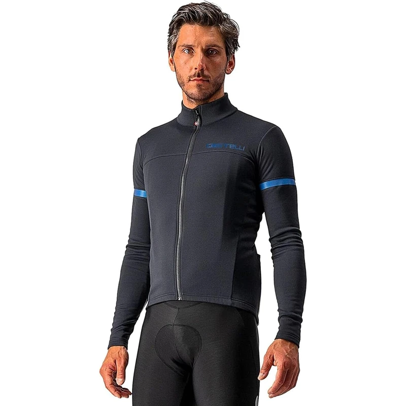 CASTELLI 4521513-085 FONDO 2 JERSEY FZ Sweatshirt Men's LIGHT BLACK/BLUE REFLEX Size XL