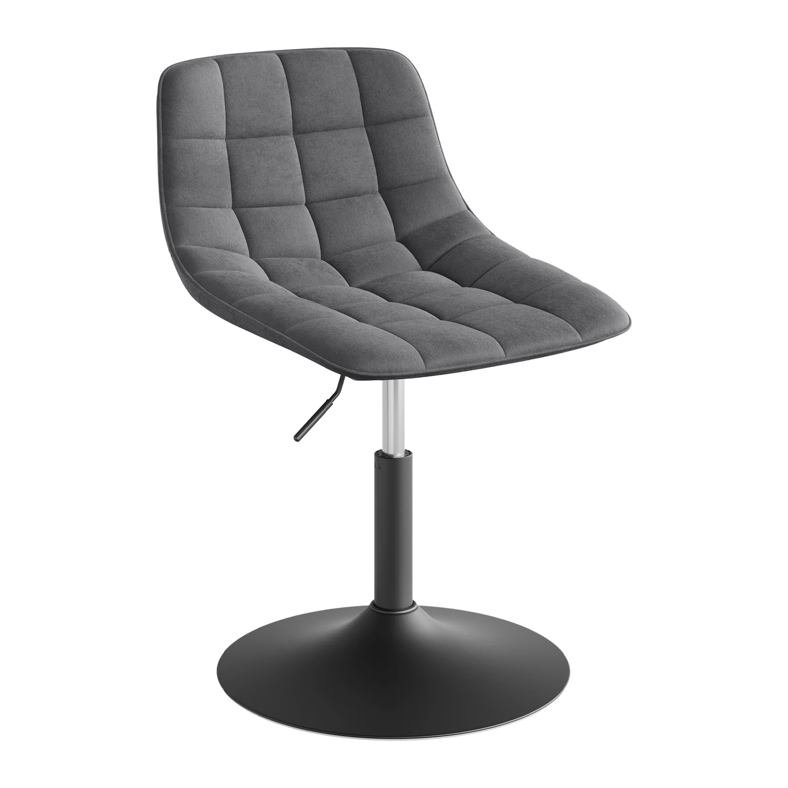 WOLTU Dressing Table Stool Swivel Modern Vanity Chair, Height Adjustable Bedroom Chairs and Stools, Breakfast Bar Stool for Kitchen Counter Desk Bedroom, Velvet, Dark Grey