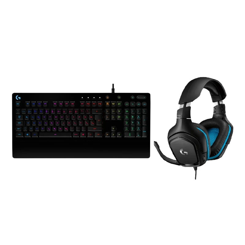 Logitech G G213 Prodigy Gaming Keyboard, LIGHTSYNC RGB Backlit Keys, QWERTY UK, G432 Wired Gaming Headset, 7.1 Surround Sound, DTS Headphone:X 2.0, USB and 3.5 mm Audio Jack, Flip-to-Mute Mic