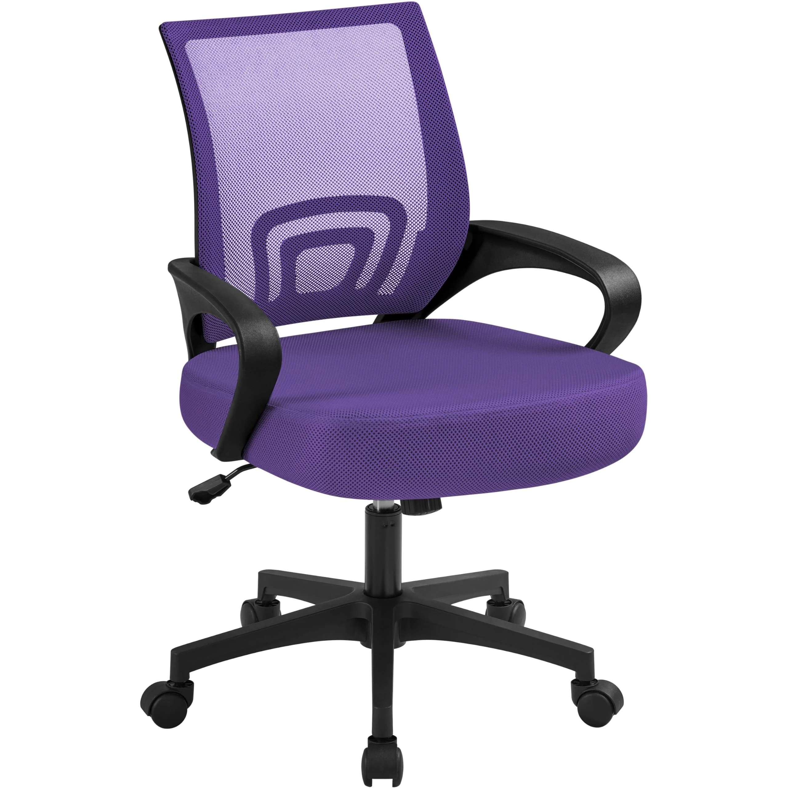 Yaheetech Adjustable Desk Chair Office Comfy Swivel Mesh Chair Ergonomic Mid-Back with Arms for Home Students Study