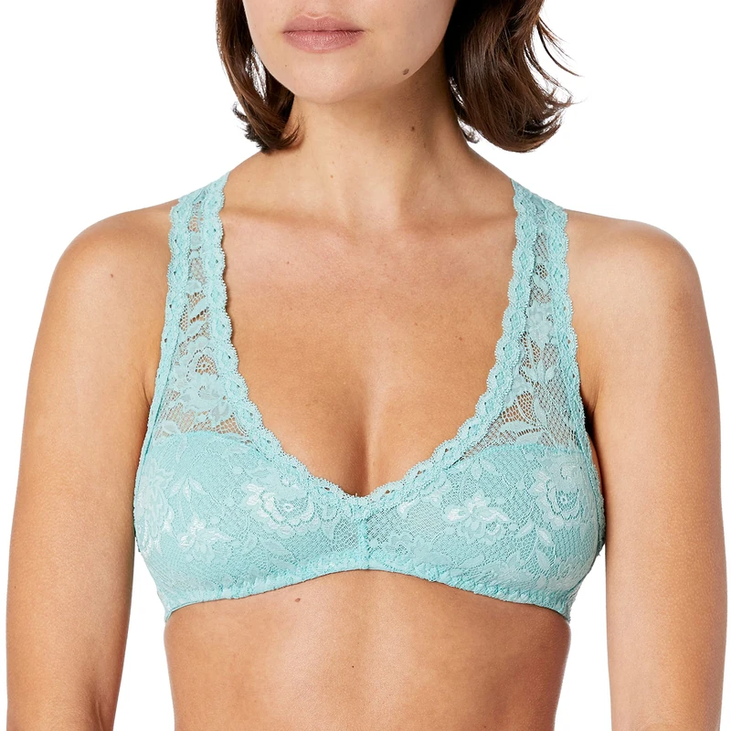 Cosabella Women's Say Never Petite Racie Racerback Bralette Plunge Bra, Blu Capri, XS/S