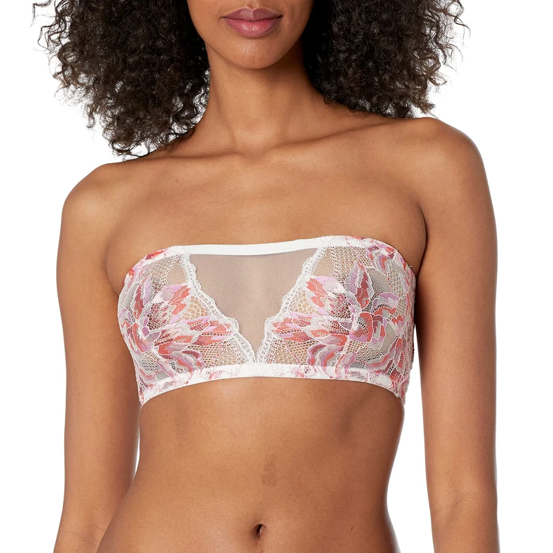 Cosabella Women's Paradise Bandeau Bra, Rossa/White, XXS