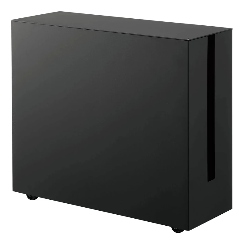 YAMAZAKI 5404 TOWER Cable Box With Casters, black, Steel, Minimalist, 15 x 40 x 34.5 cm