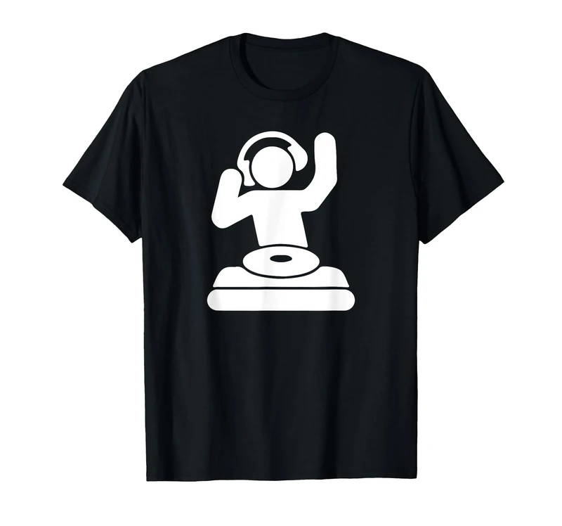BW DJ Turntable Vinyl Music Mixer T-Shirt - DJ Design