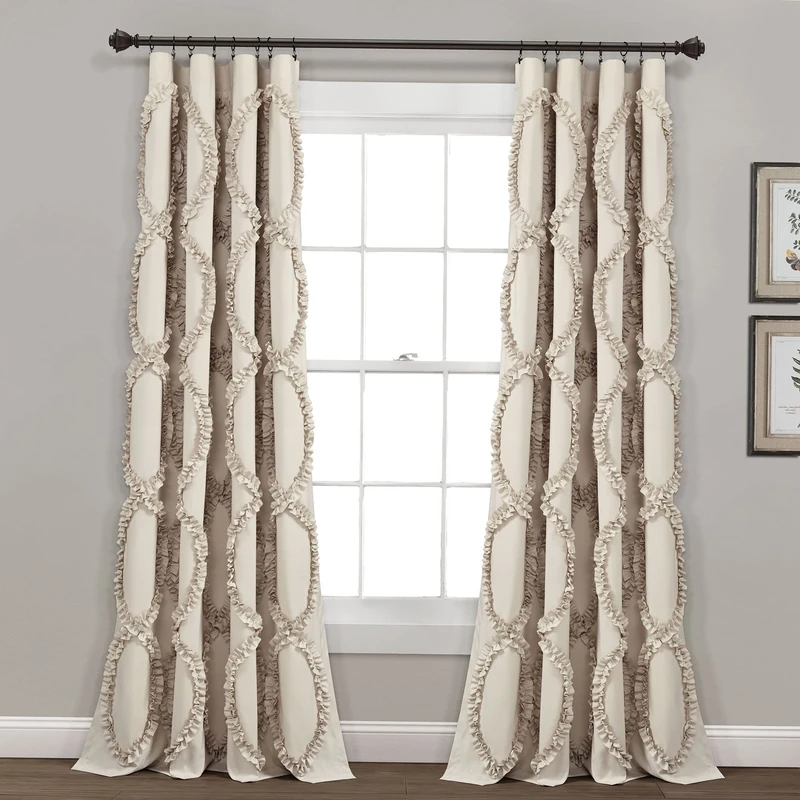 Lush Decor Avon Window Curtain Panels Single Neutral 54x84