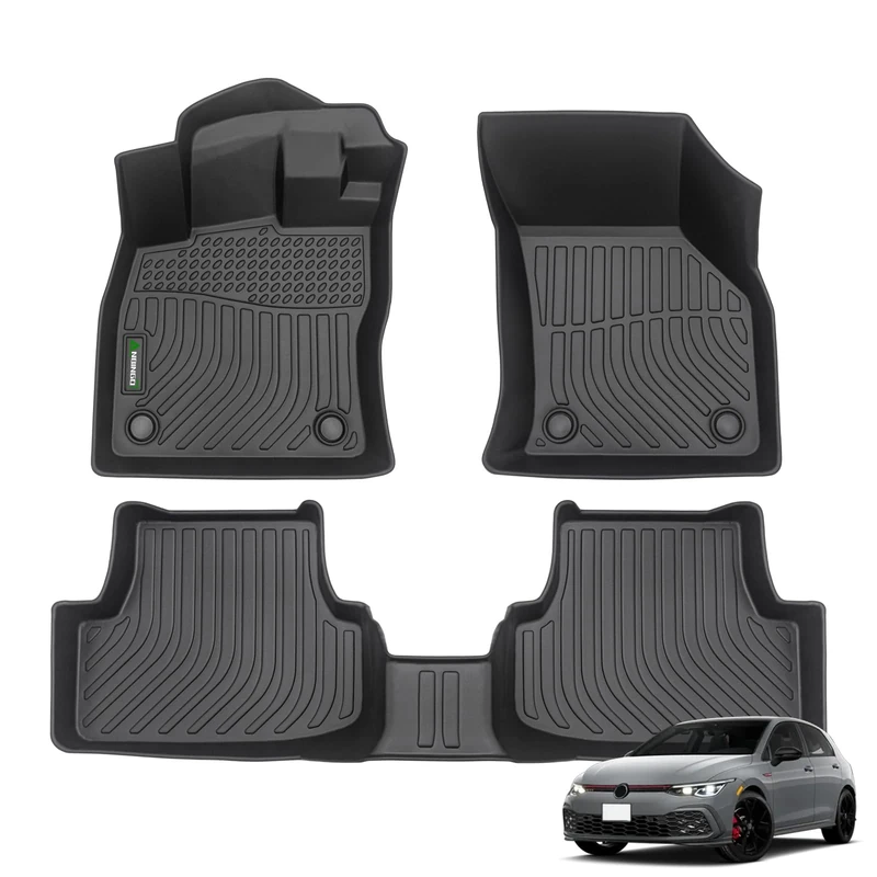 ANBINGO®-Custom VW Golf MK7 2015-2021 Waterproof Car Mats - All Weather Floor Liners - Front & Rear Set - Black