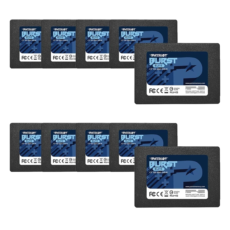 Patriot Burst Elite SATA 3 480GB SSD 2.5" Solid State Drive - 10 Pack