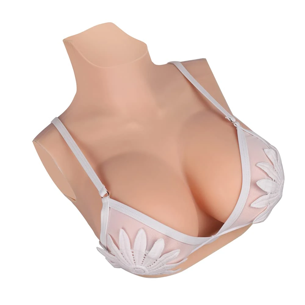 KUMIHO Silicone Breast Forms Lifelike Fake Breastplate Artificial Breast for Drag Queen Crossdresser Transgender Mastectomy Breast Enhancer B-G Cup (Color No.3, Light version G Cup)