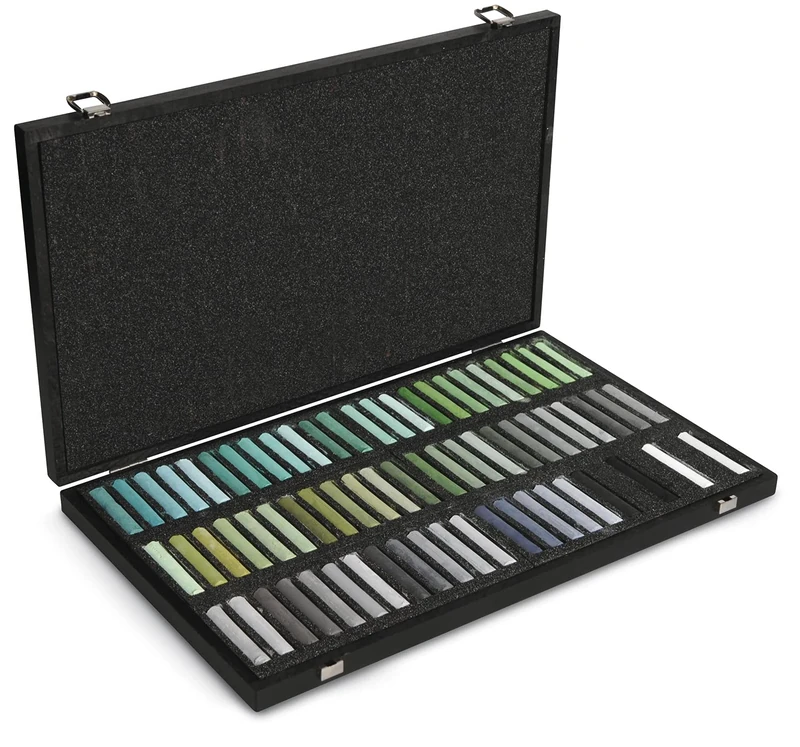 Honsell 49925 Blockx Artists Pastels Complete Set with 204 Brilliant Shades in Wooden Case Handmade with Pure Pigments, Bright Colours with High Coverage, Colourful