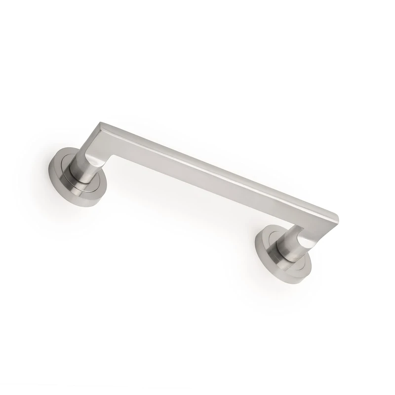 Emuca - Sliding Door Handle 50mm (1,96 inch) Diameter Rose, Pull Push Door Handle Straight Design, Aluminium, Satin Nickel, 4 Units.