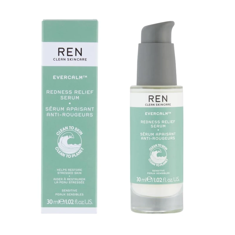 REN Evercalm Redness Relief Serum – Reduces Redness, Soothes & Strengthens Skin Barrier for Sensitive Skin, 30ml