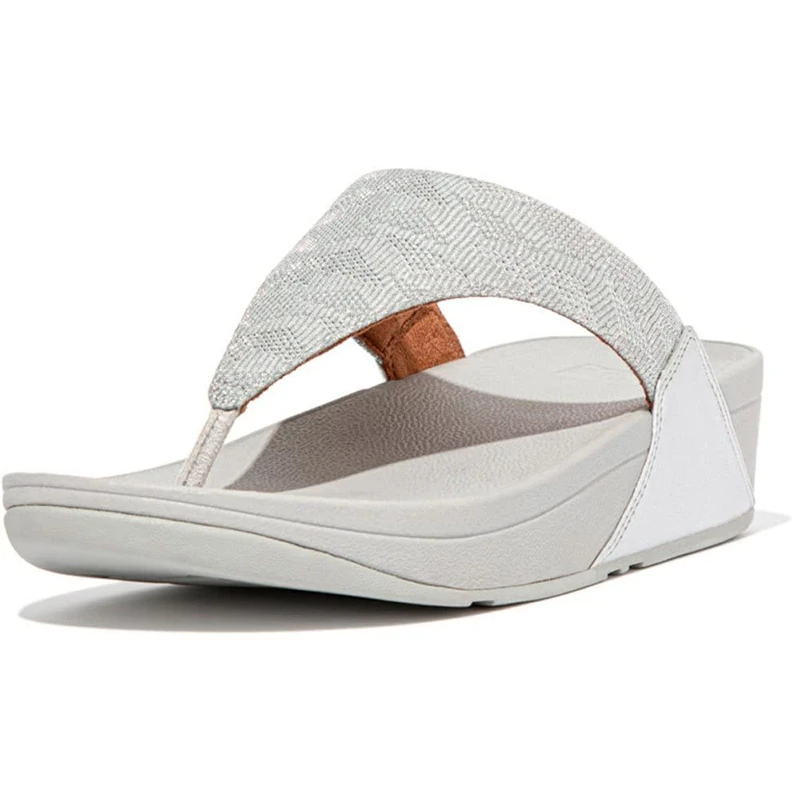 Fitflop Women's Lulu Wedge Sandal, Silver, 8 UK