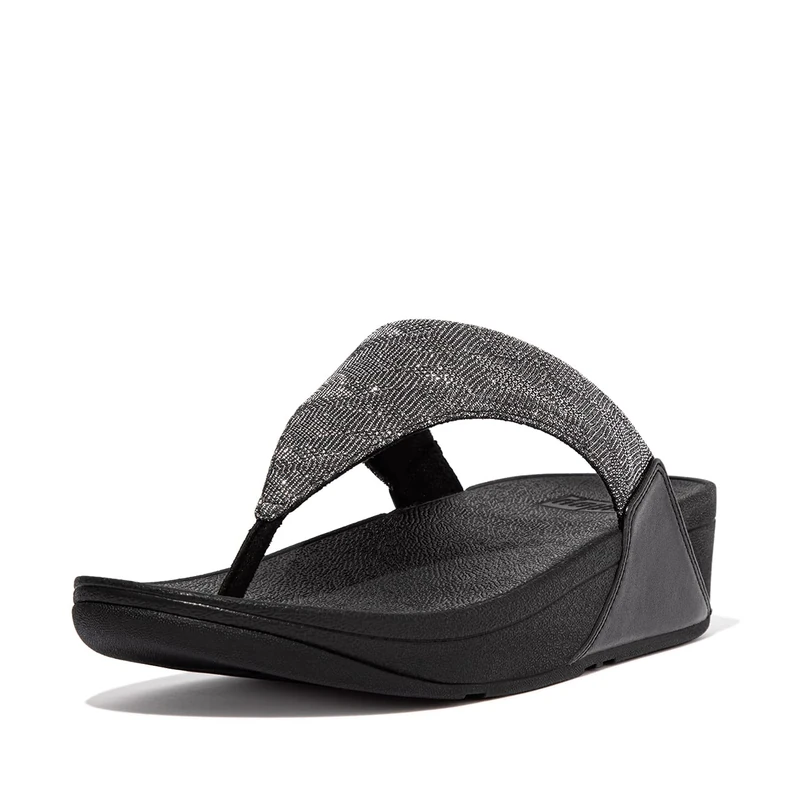 Fitflop Women's Lulu Wedge Sandal, All Black, 9 UK - Image 1