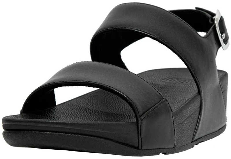 Fitflop Women's Lulu Leather Wedge Sandal, All Black, 3 UK