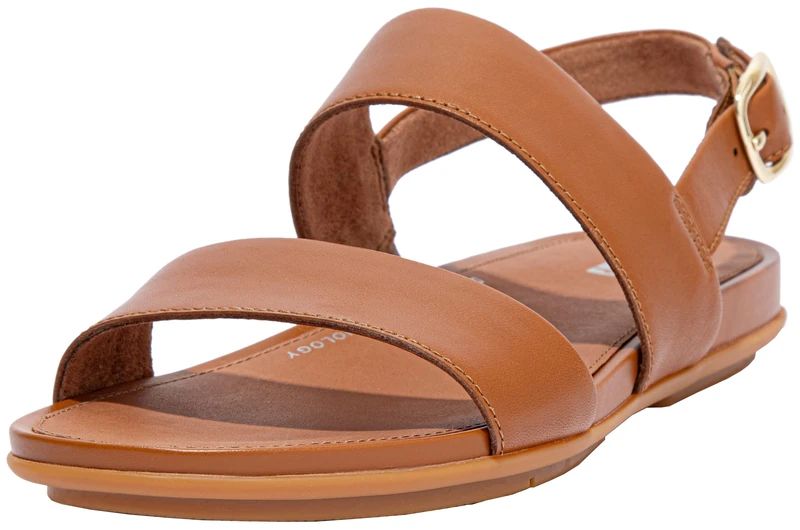 Fitflop Women's Gracie Leather Back-Strap Sandals, Light Tan, 6.5