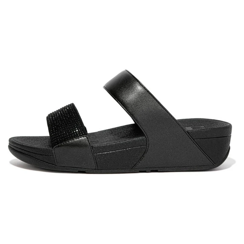 Fitflop Women's Lulu Wedge Sandal, All Black, 7 UK