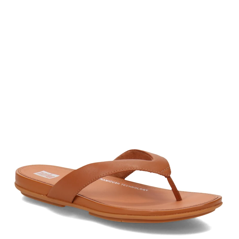 Fitflop Women's Gracie Leather Flip-Flops, Light Tan, 6.5
