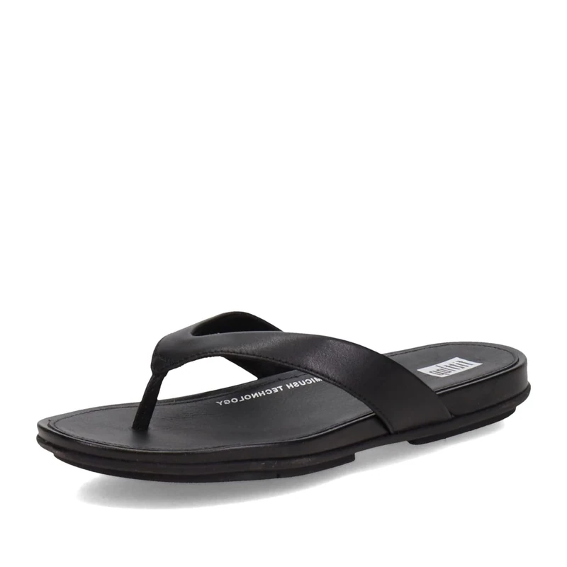 Fitflop Women's Gracie Leather Flip-Flops, All Black, 6