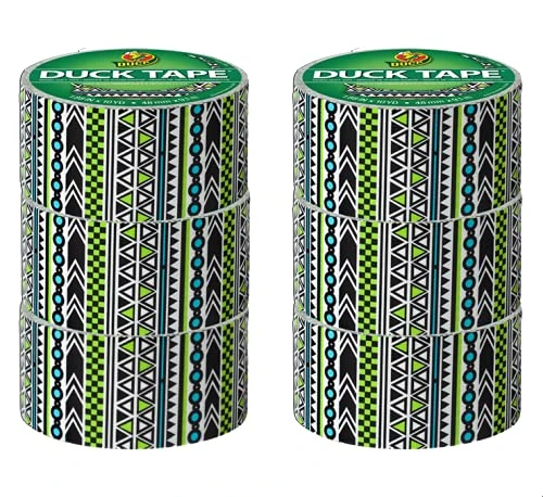 Duck Brand 284563_C Duck Printed Duct Tape, 6-Roll, Tribal, 6 Rolls