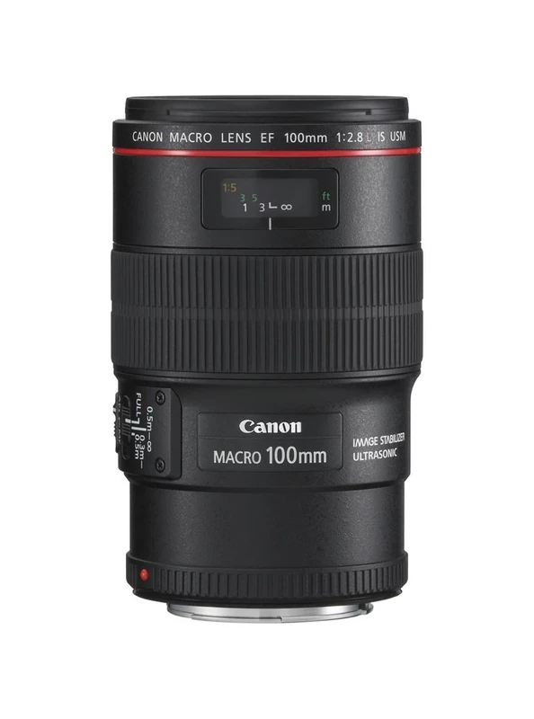 Canon EF 100mm f/2.8L Macro IS USM Lens - Renewed Black